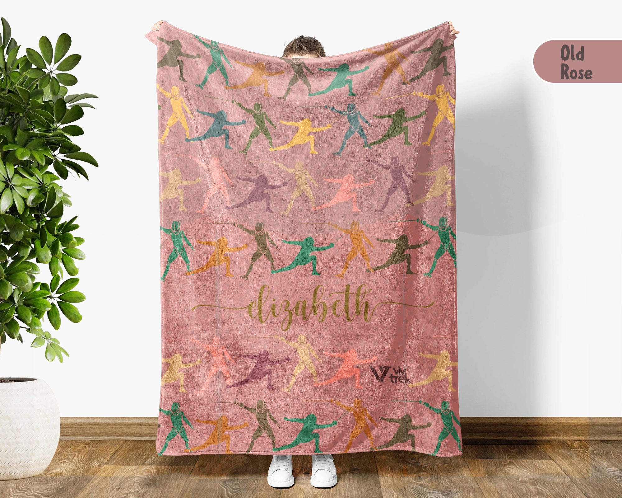 Custom Name Fencer Blanket – Personalized Fencing Lover Throw