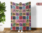 Personalized Name Hiking Blanket, Retro Mountain Throw for Outdoor Lovers, Cozy Nature Inspired Hiker Gift Decor