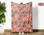 Retro Construction Equipment Blanket, Kids Truck Throw, Bulldozer Crane Loader Cozy Blanket, Vintage Machinery Gift for Boys Girls