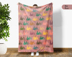 Retro Camping Throw Cozy Adventure Blanket Soft Nature Travel Decor Unique Campfire Gift for Outdoor Lovers