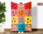 Retro Soccer Lover Blanket Gift, Cozy Soccer Throw for Players, Unique Football Fan Decor, Cool Sports Graphic Blanket, Soccer Room Accent