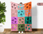 Cozy Soccer Lover Blanket Gift, Soccer Throw for Players, Unique Football Fan Decor, Cool Sports Graphic Blanket, Soccer Room Accent