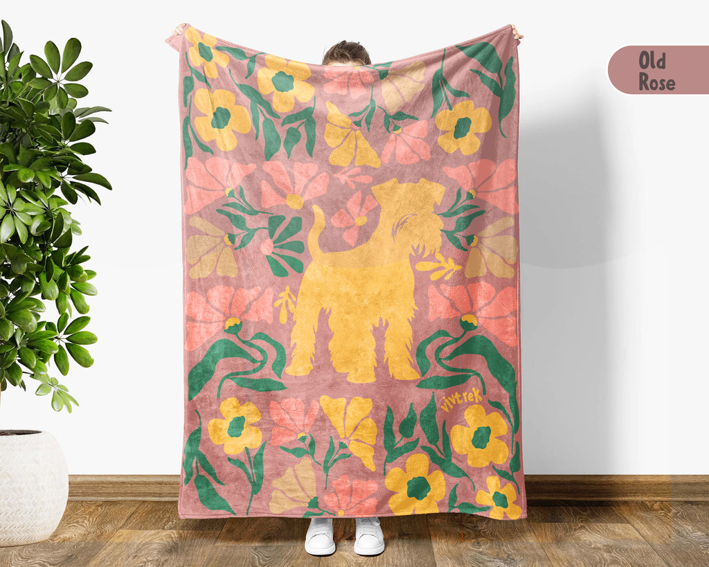 Miniature Schnauzer Blanket – Cozy Floral Dog Lover Throw