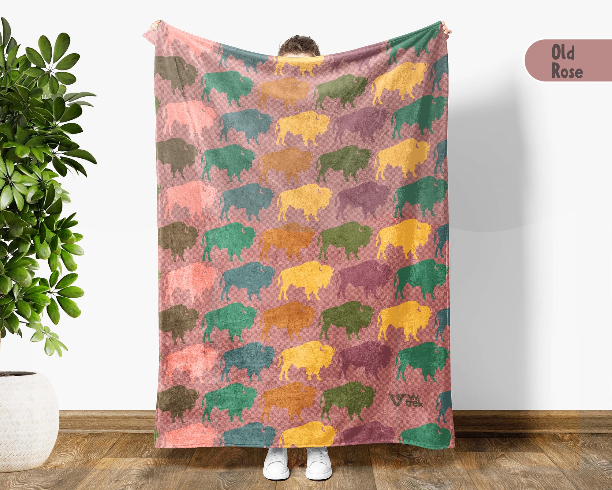 Retro Bison Blanket Cozy Buffalo Throw Vintage Style Wild Animal Blanket Rustic Wildlife Home Decor Unique Nature Lover Gift Idea