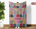 Custom Unicorn Blanket for Kids Personalized Name Magical Creature Gift Retro Rainbow Nursery Decor Pastel Cozy Fleece Throw