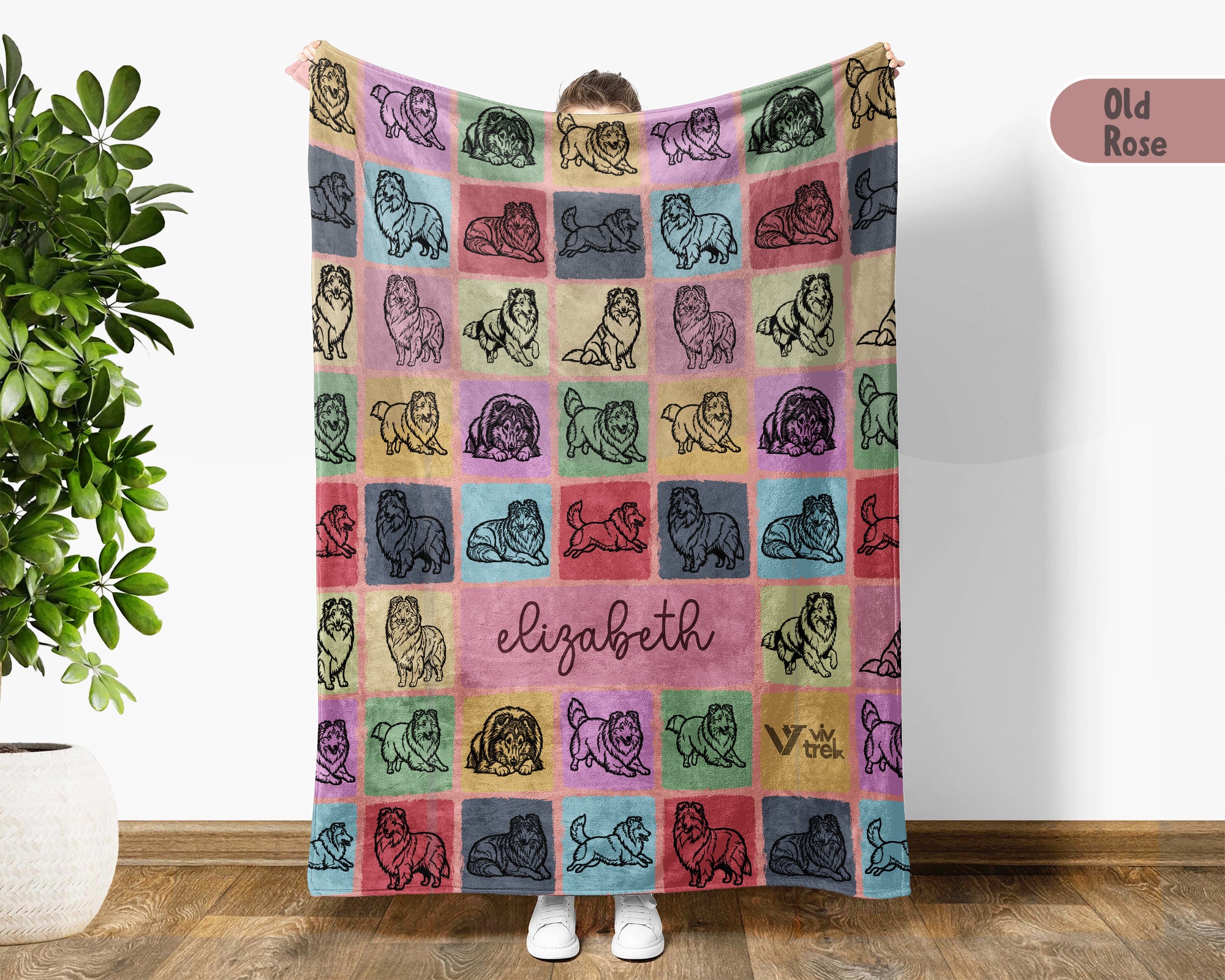 Custom Shetland Sheepdog Throw Blanket | Personalized Sheltie Gift | Mini Collie Cozy Home Decor Accent for Dog Lovers