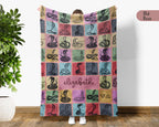 Custom Cobra Snake Blanket Personalized Name Retro Reptile Throw Cozy Serpent Decor Unique Exotic Animal Gift Home Accent