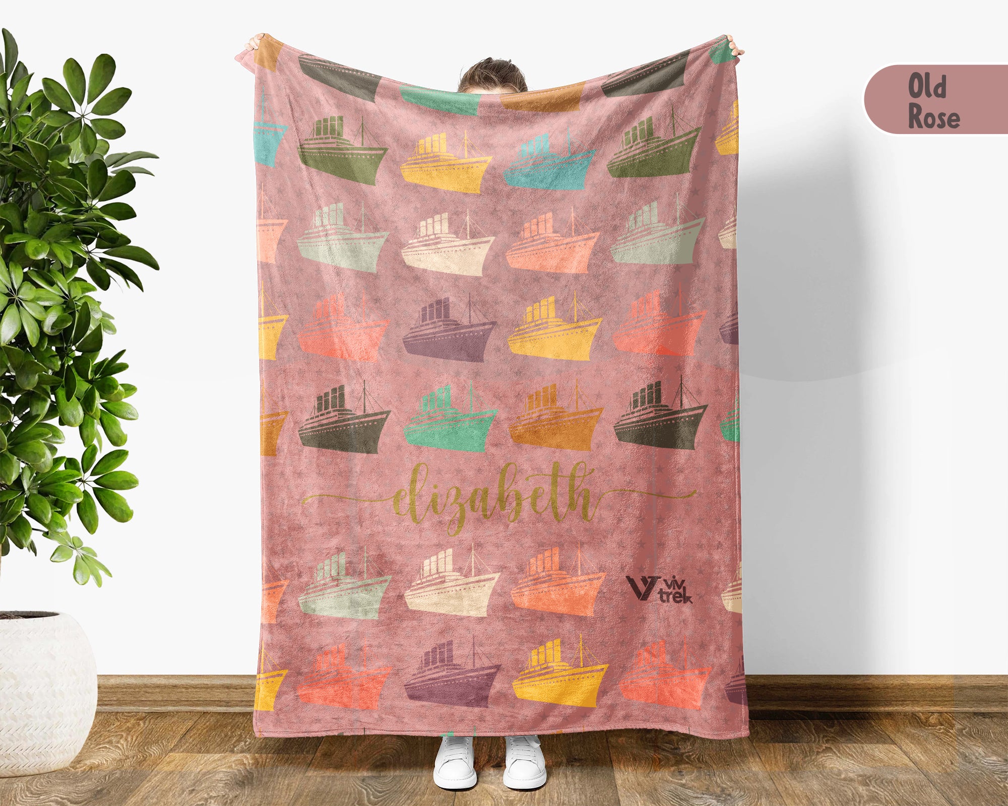 Personalized Titanic Blanket Custom Name Ship Lover Throw Vintage Ocean Graphic Cozy Fleece Nautical Gift Maritime Home Decor Accent
