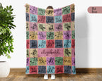 Personalized Name Polo Player Blanket, Retro Equestrian Throw for Horse Lovers