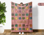 Personalized Tarantula Throw Custom Name Spider Lover Blanket Retro Arachnid Design Exotic Pet Owner Gift Home Accent Decor