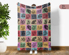 Retro Squirrel Lover Blanket Cozy Woodland Animal Throw Gift