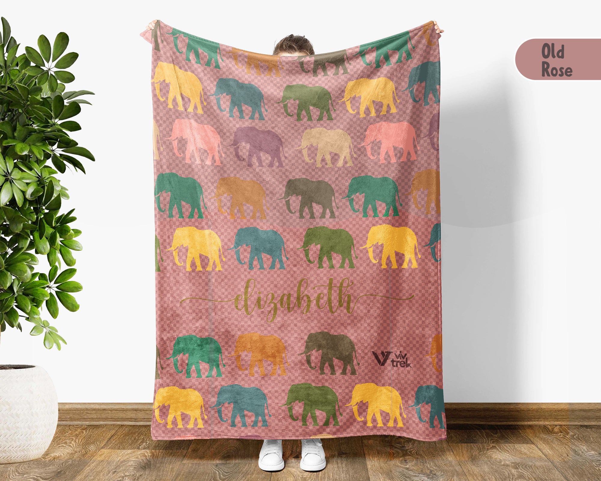 Custom Nane Elephant Blanket – Personalized Cozy Throw for Wildlife Fans