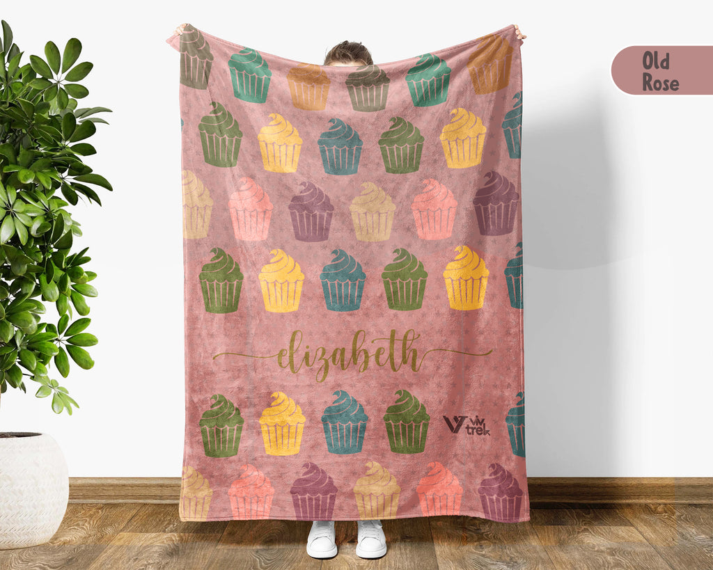 Personalized Baking Lover Blanket Retro Kitchen Throw Cozy Custom Name Gift Soft Cake Bread Maker Decor for Home