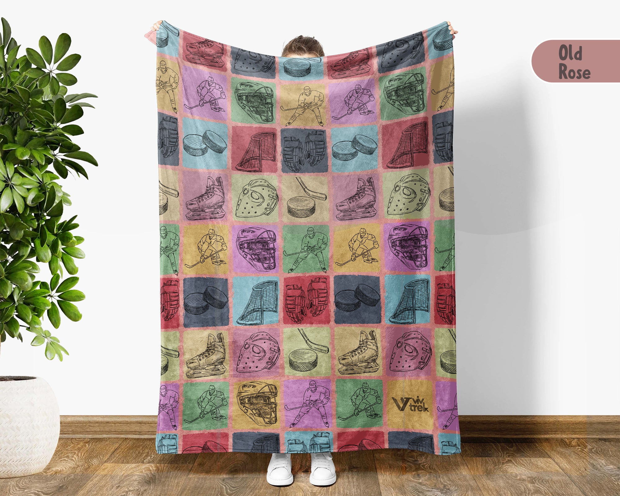 Retro Ice Hockey Puck Blanket – Cozy Throw for Ice Hockey Fans