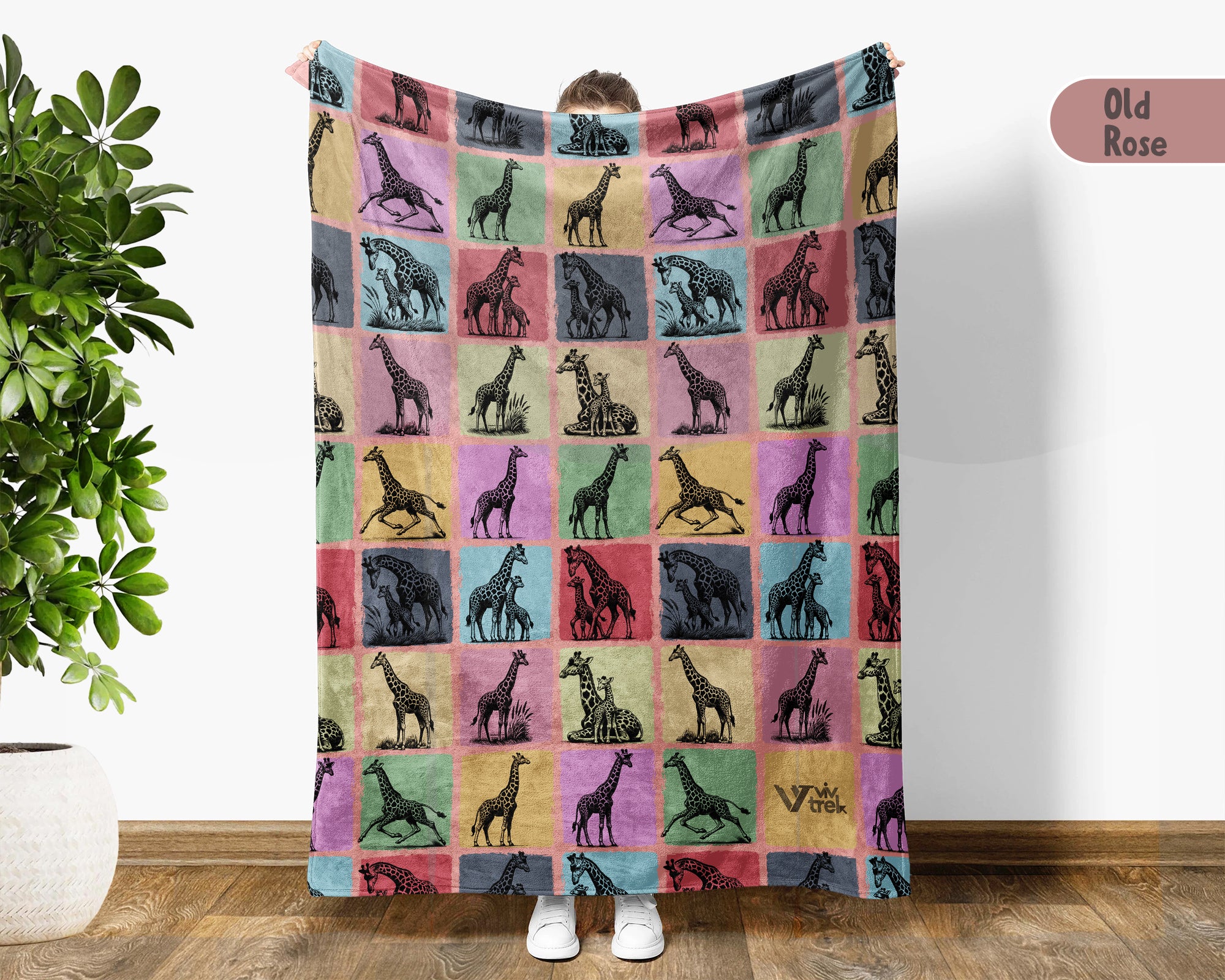 Vintage Giraffe Blanket – Cozy Throw for Animal Lovers