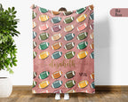 Custom Retro Football Blanket, Personalized Sports Throw for Athlete Fans Game Room Decor and Cozy Gift Ideas
