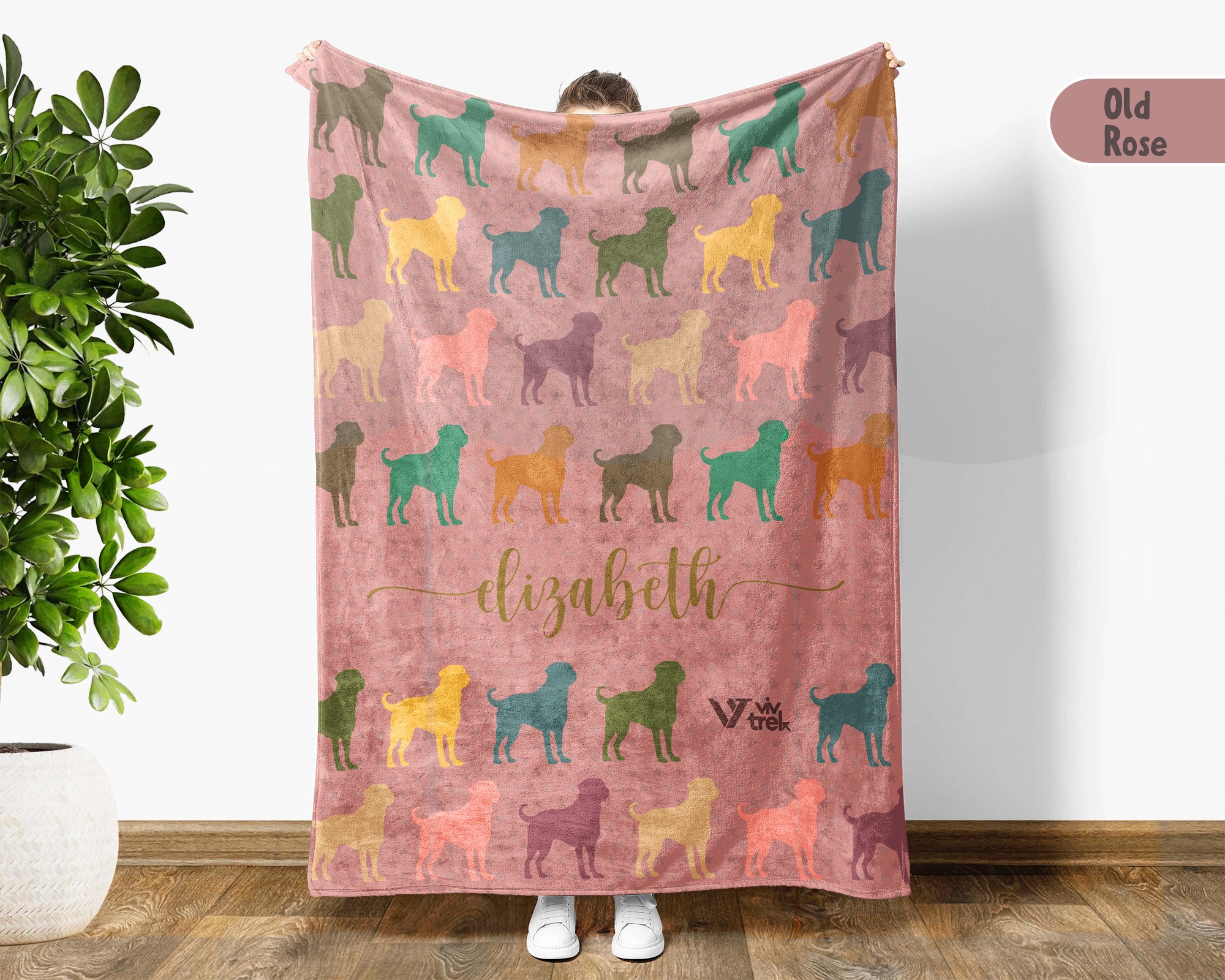 Custom Name Rottweiler Blanket, Cozy Vintage Puppy Throw for Dog Lovers