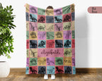 Custom Dinosaur Blanket Personalized Name Retro Dino Throw Cozy Prehistoric Animal Decor Unique Paleontology Gift Home Accent