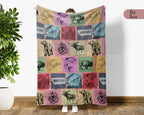 Retro Montana State Blanket, Patriotic 4th of July Cozy Throw, Vintage MT Lover Fleece, American Patriot Big Sky Home Gift