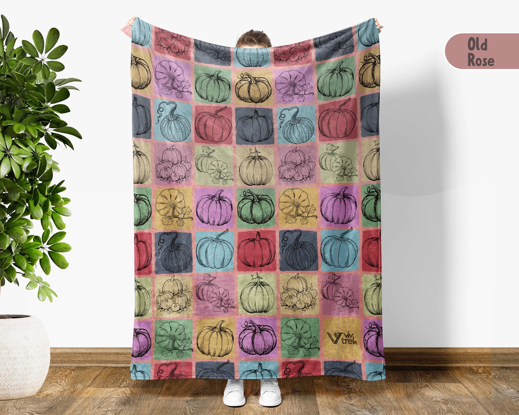 Vintage Pumpkin Lover Blanket for Autumn Decor, Cozy Harvest Throw Gift with Rustic Farmhouse Style