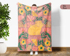 Floral Custom Name Guinea Pig Blanket, Floral Pet Lover Throw, Cozy Wildflower Blanket for Kids Teens Adults Gift