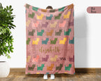 Personalized Yorkshire Terrier Blanket Custom Name Retro Puppy Throw Cozy Yorkie Dog Lover Gift Blanket for Home Decor and Gifts
