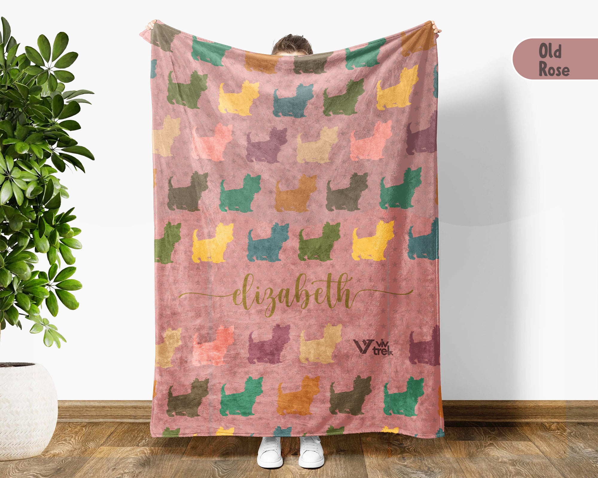 Personalized Yorkshire Terrier Blanket Custom Name Retro Puppy Throw Cozy Yorkie Dog Lover Gift Blanket for Home Decor and Gifts