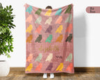 Personalized Name Owl Lover Blanket Custom Retro Bird Throw Cozy Forest Wildlife Fleece Gift Rustic Animal Home Decor Accent Piece