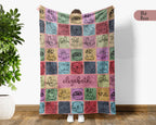Personalized Name Otter Blanket, Vintage Sea Life Throw for Animal Lovers