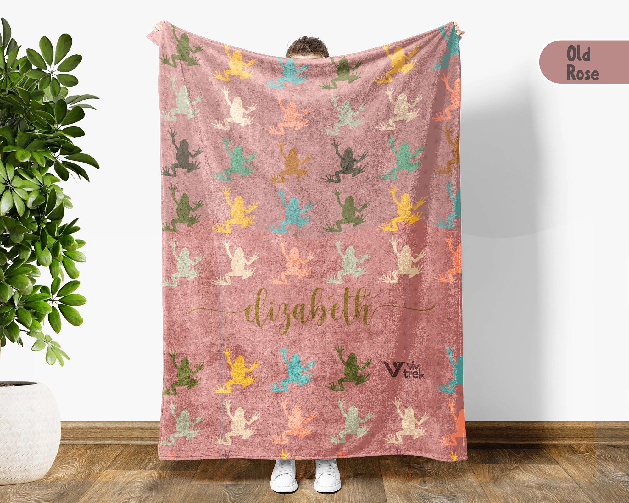 Custom Retro Frog Blanket, Personalized Goblincore Throw for Cottagecore Nature Lover Bedroom Decor and Gifts