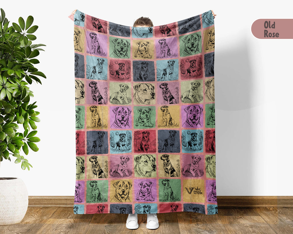 Vintage Rottweiler Dog Blanket – Cozy Throw for Dog Lovers