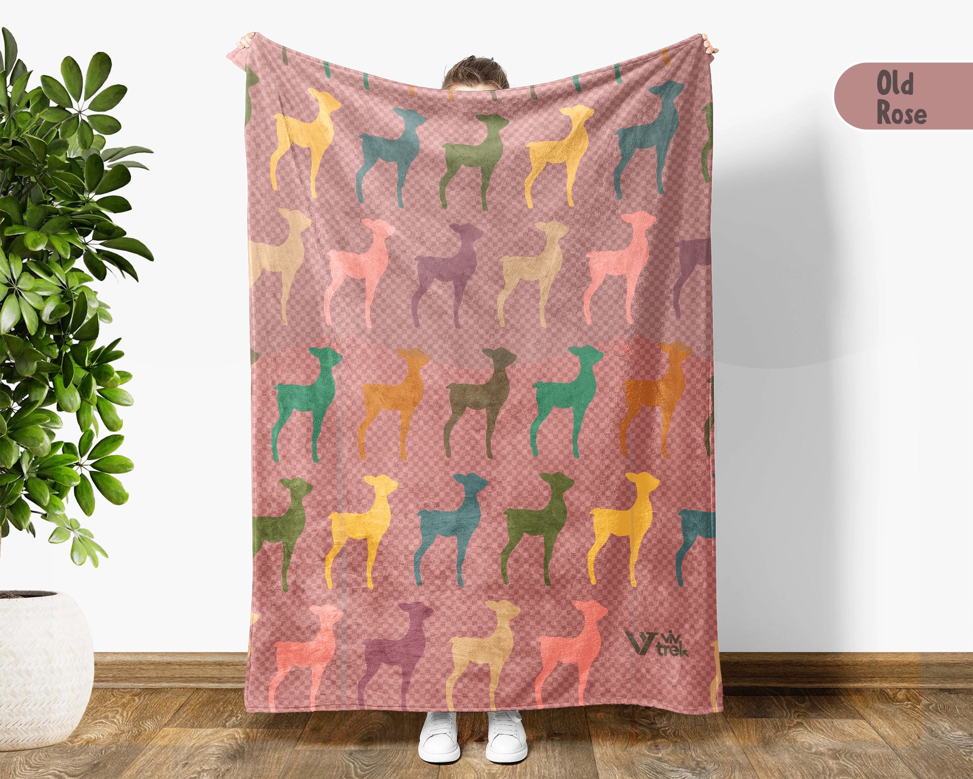 Cute Baby Deer Blanket, Vintage Woodland Fawn Throw, Cozy Animal Blanket, Rustic Forest Nature Decor Gift for Kids Adults