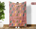 Personalized Kangaroo Blanket Custom Name Wildlife Throw Retro Animal Design Cozy Aussie Gift Unique Nature Home Decor Accent
