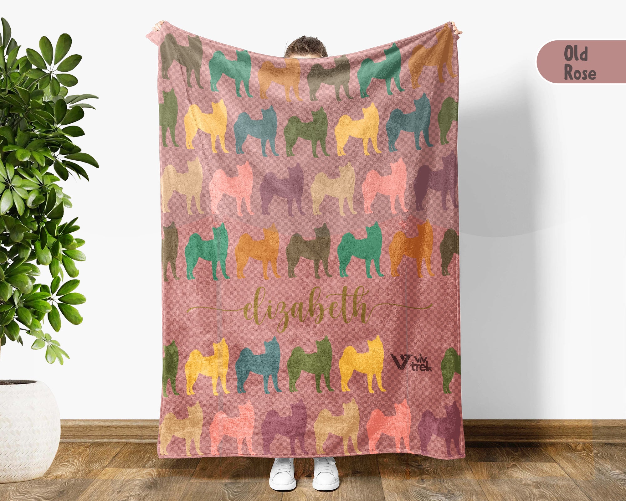 Personalized Shiba Inu Dog Blanket Custom Name Retro Puppy Throw Cozy Dog Lover Gift Cute Pet Home Decor Blanket