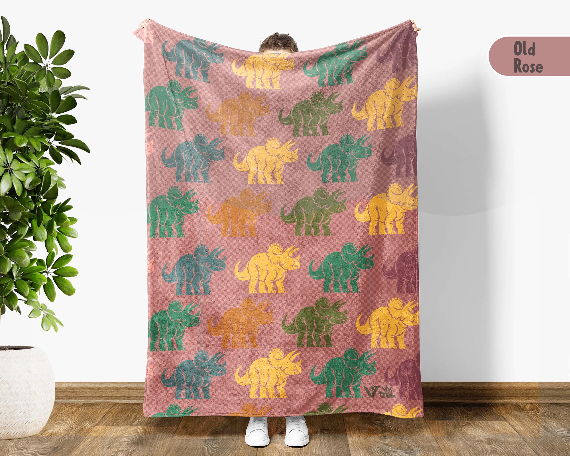 Retro Triceratops Dinosaur Blanket Cozy Prehistoric Throw Vintage Fossil Graphic Decor Paleontology Inspired Gift Home Accent