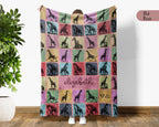 Personalized Giraffe Blanket – Custom Name Cozy Vintage Wildlife Throw