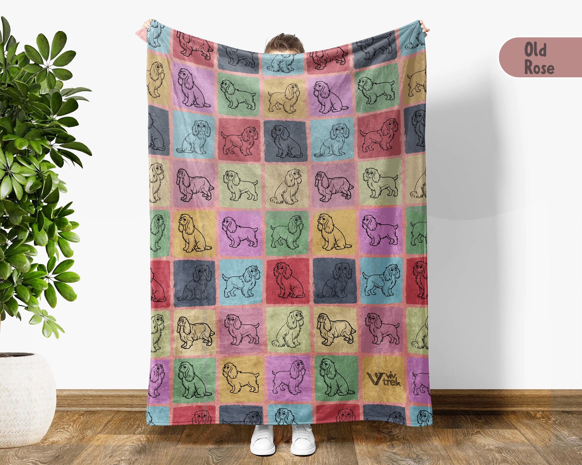 Cavalier King Charles Spaniel Blanket, Soft Cozy Dog Throw Blanket for Teens and Adults, Cute Cavalier Dog Lover Gift, Warm Plush Pet-Themed Home Decor for Sofa Couch Bed