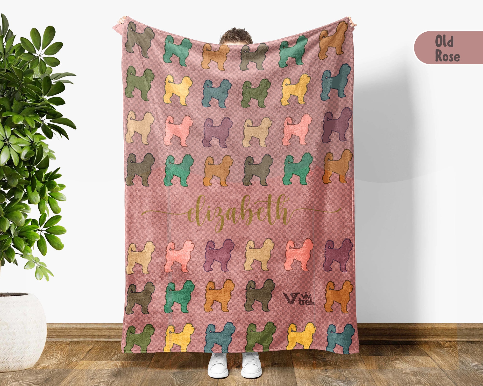 Personalized Old English Sheepdog Blanket | Custom Dog Name Throw | Shaggy Breed Gift for Pet Lovers Home Decor Accent