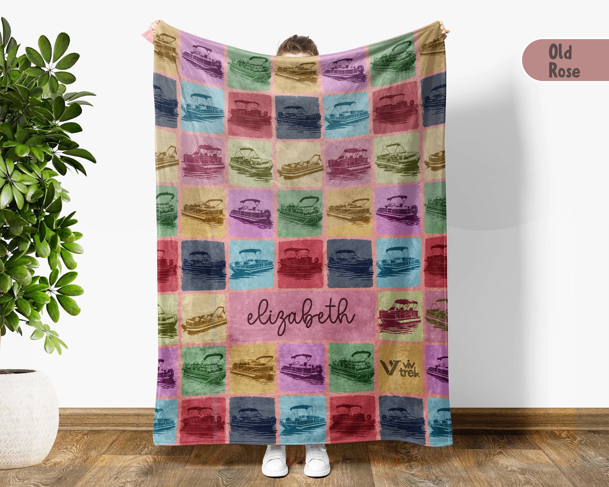 Personalized Pontoon Boat Blanket – Custom Name Nautical Lover Throw