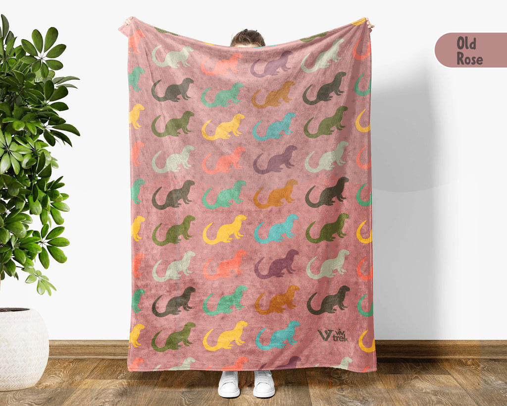 Retro Otter Blanket – Cozy Throw for Sea Life & Animal Lovers