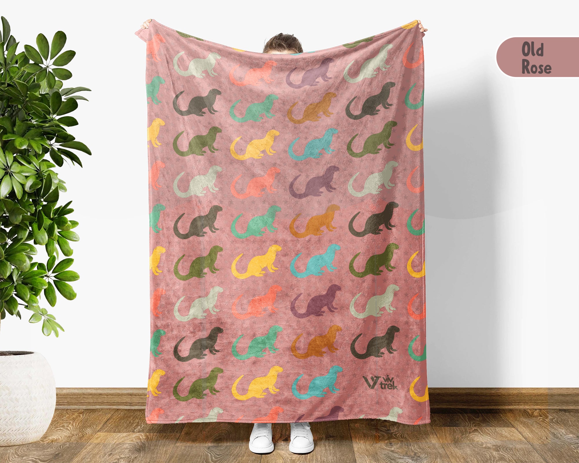 Retro Otter Blanket – Cozy Throw for Sea Life & Animal Lovers