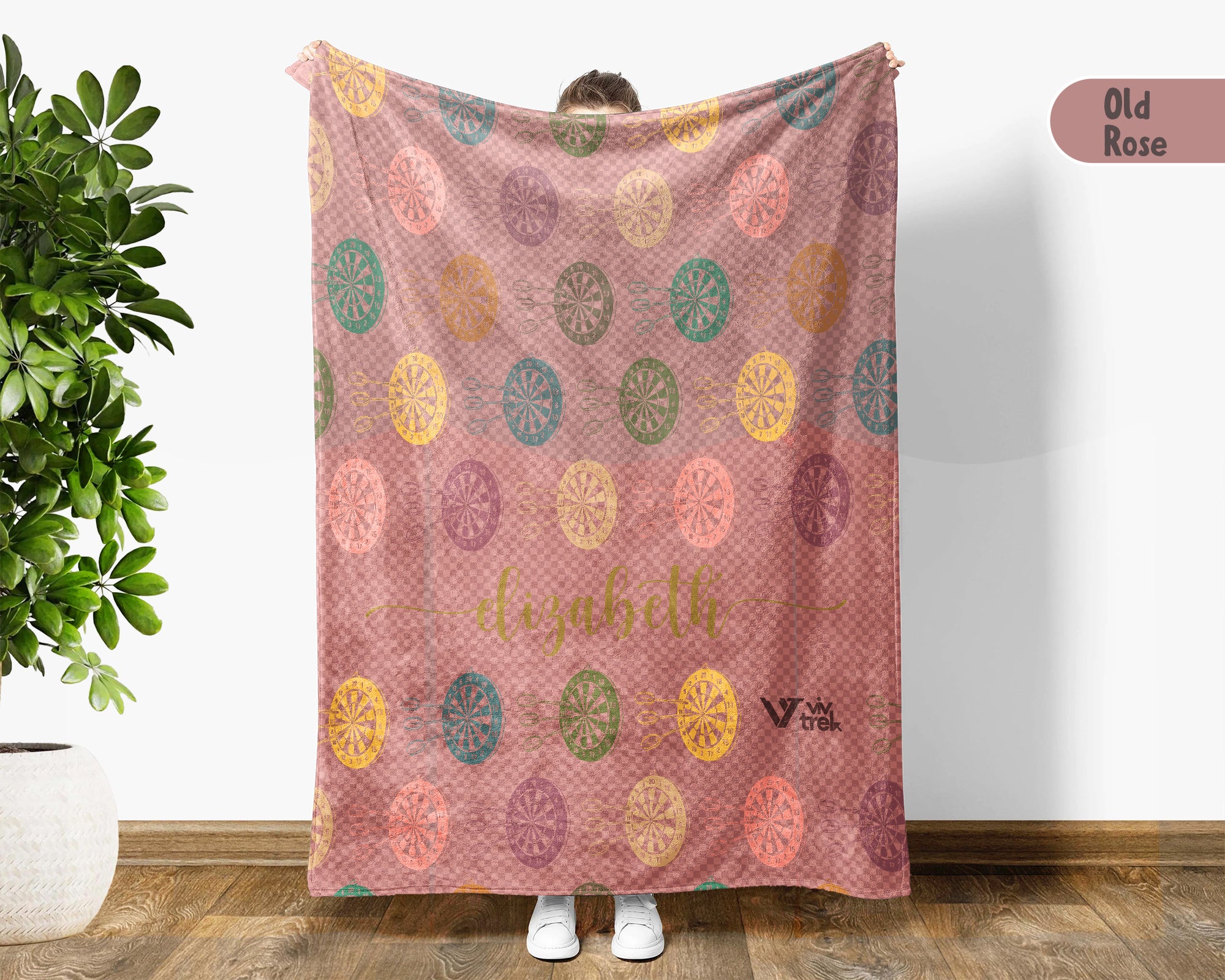 Custom Dartboard Lover Blanket Personalized Name Darts Throw Vintage Pub Game Gift Cozy Dart Graphic Fleece Decor Gamer Home Accent