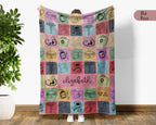 Retro Custom Name Nurse Blanket Personalized Cozy RN Throw Gift, Cute Nursing Graphic Blanket, Medical Worker Appreciation Gift