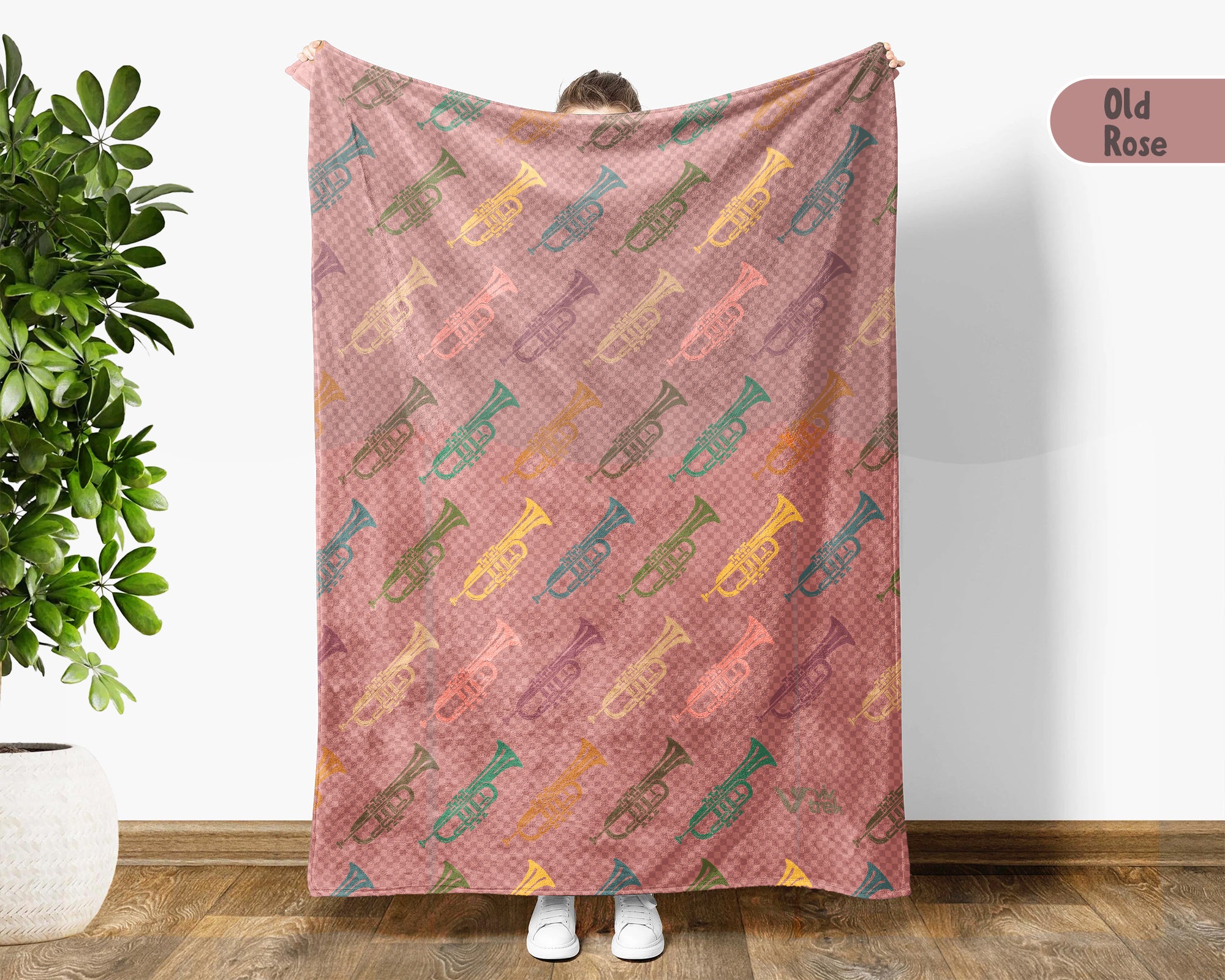 Retro Trumpet Lover Blanket – Cozy Throw for Musicians