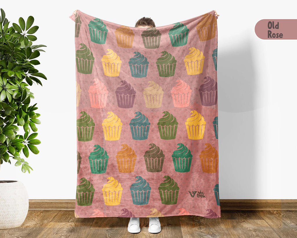 Retro Baking Lover Blanket Cozy Kitchen Throw for Bakers Soft Cake Bread Maker Blanket Unique Cooking Gift Decor