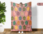 Retro Baking Lover Blanket Cozy Kitchen Throw for Bakers Soft Cake Bread Maker Blanket Unique Cooking Gift Decor