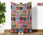 Personalized Name Husky Blanket – Cozy Vintage Throw for Dog Lovers