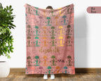 Custom Name Retro Space Blanket, Personalized Astronomy Galaxy Throw for Planet Rocket Star Adventure Lovers Decor