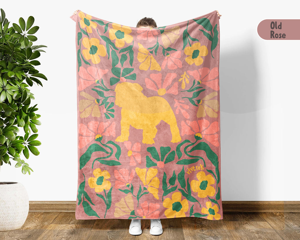 English Bulldog Blanket – Cozy Wildflower Dog Lover Throw