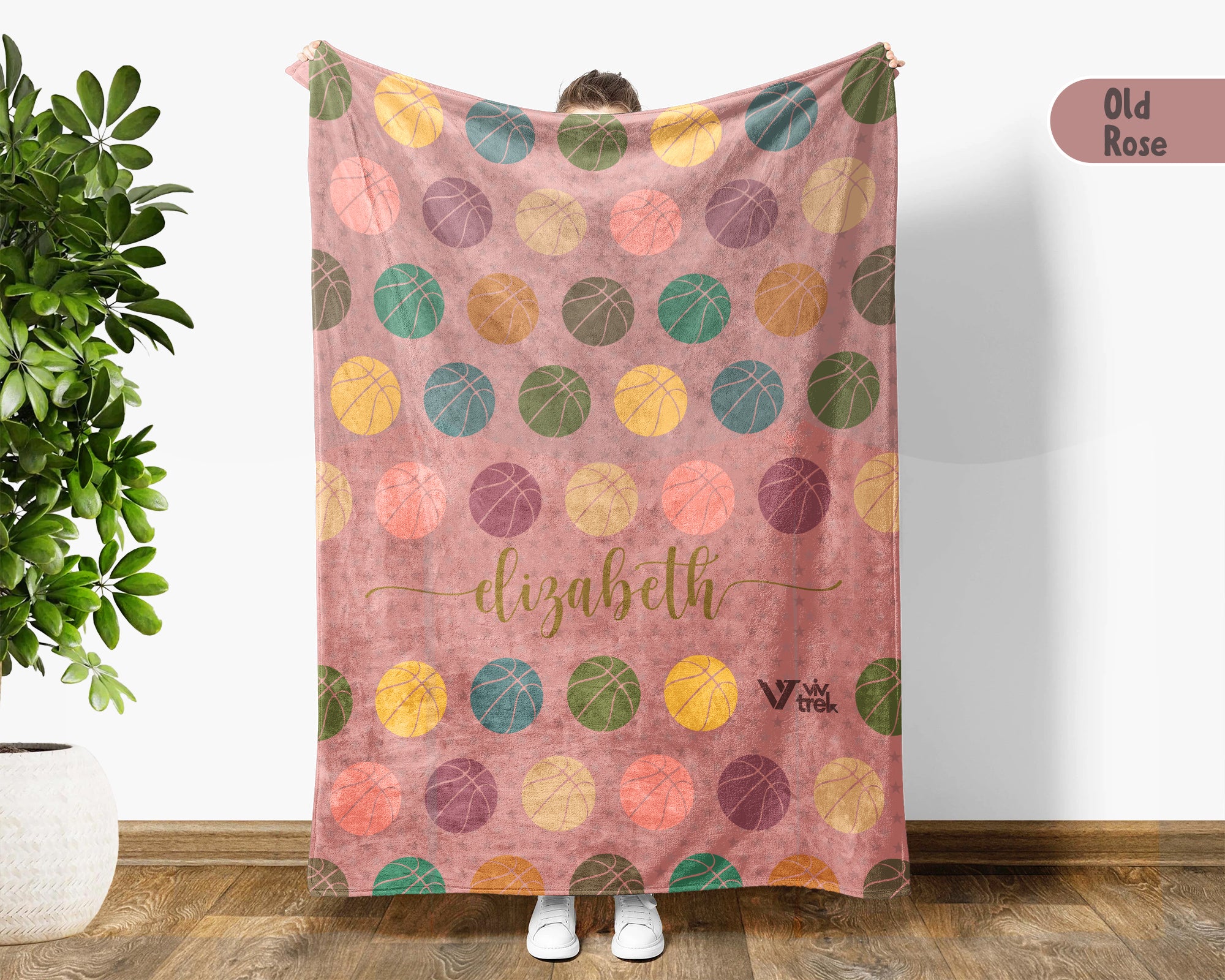 Personalized Basketball Throw – Cozy Custom Name Sports Blanket